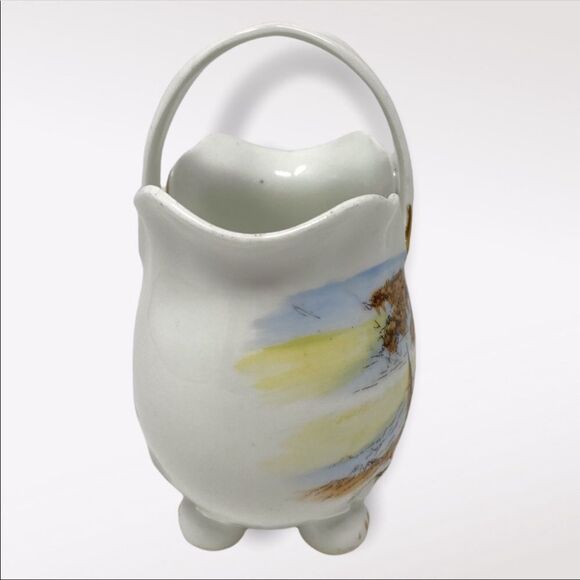 VINTAGE | Porcelain Basket With Scenery - Picture 5 of 8